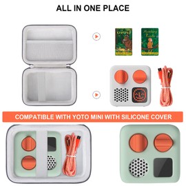 Supmay Hard Travel Case for Yoto Mini (2024 Edition) Kids Screen-Free Bluetooth Audio Player, Storage Holder Protection Case with Zipper Mesh Pocket for Kids Audio Card, Charging Cable, Grey