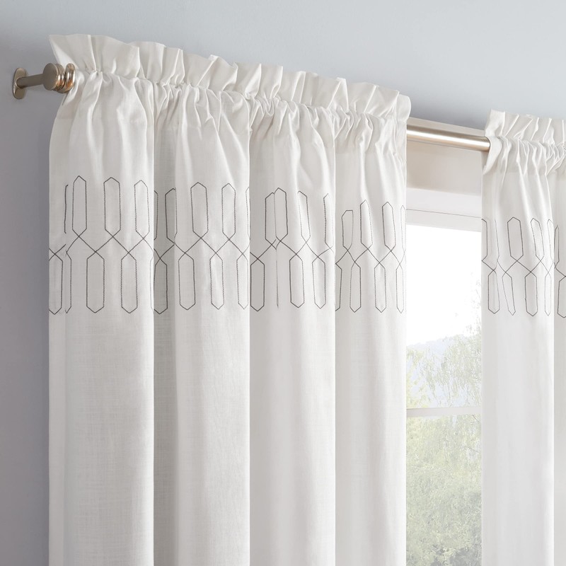 Vue Arashi Modern Boho Decorative Ombre Rod Pocket Window Curtain