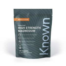 Known Delicious High-Strength Magnesium Gummies – 300mg Elemental Magnesium – Natural Mixed Tropical Flavour – 180 Vegan Gummies, 3 Month Supply