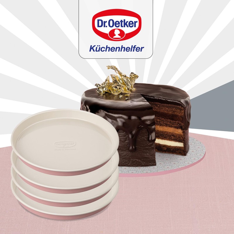 Dr. Oetker Schichtkuchen-Backform Baking - Retro Design, runde Kuchenform mit