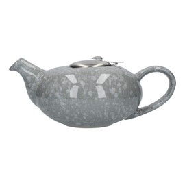London Pottery Pebble Teapot with Infuser for Loose Tea, Stoneware, Gloss Flecked Grey, 4 Cup (1 Litre)