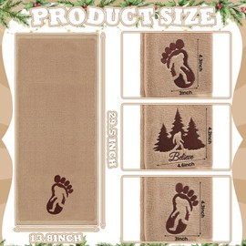 Fanfanwin 3 Pcs Winter Hand Towels for Bathroom Blue Snowflake Hand Towels Let It Snow Embroidered 100% Cotton Soft Absorbent Towel Decor for Holiday Kitchen,13.7 x 29.5'(Light Brown,Sasquatch)