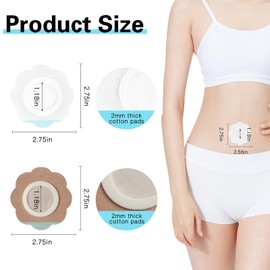 Disposable Flower Shaped Castor Oil,Spunlace Absorbent Wrap,Disposable Organic Cotton,Highly Absorbent,Leak-Proof,Self-Adhesive,No Wash,Breathable(Oil Not Included) (Skin Color and White,100 Pcs)