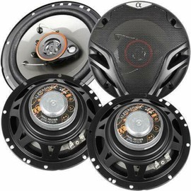 Alphasonik AS265P Loudspeakers 2 Pairs of 6.5" 350W Max 3-Way Speakers 4 Ohms Premium Quality Audio Door Speakers for Car or Truck Stereo Sound System