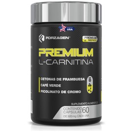 FORZAGEN | Hecho en EUA | Premium L-Carnitina - 60 Capsulas | L-Carnitina en Capsulas Importada | Con Cetonas de Frambuesa, Café Verde y Picolinato de Cromo | 60 Servicios x Envase | Energía Inmediata para las Actividades Físicas o el Gym | Pre-Entrenami