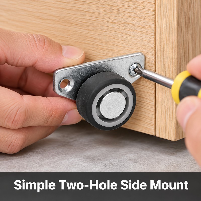 8-Piece Mini Side-Mount Furniture Caster Wheels with TPE Rubber Rollers