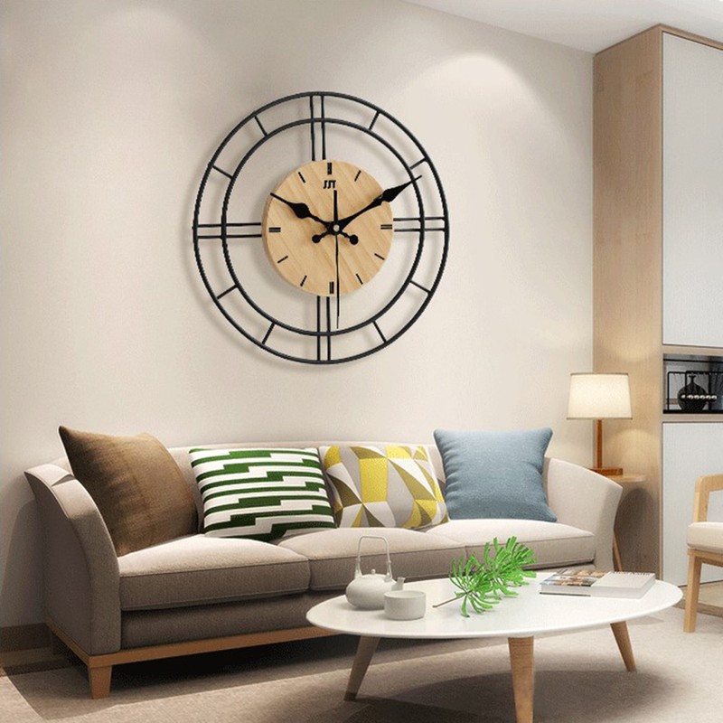Nordic Modern Fashionable Round Wall Clock Living Room Mute Clock