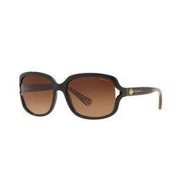 Coach HC8169 Woman Sunglasses, Black Lenses Injected Frame, 57mm