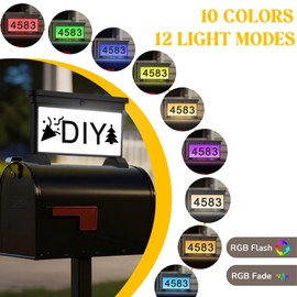 LumiZen Solar Mailbox Numbers, Double Sided RGB Color Changing Address Sign, Waterproof LED Illuminated House Numbers for Outside, Easy to spot for Visitors, Mailman, UberEats, Emergency Services
