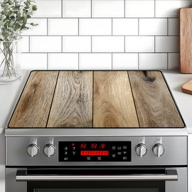 Stove Top Cover for Home Decoration Kitchen Pad Washable Cooktop Covers Countertop Stove Protector Mat for Home Kitchen Cooktops (Wood grain, 30"x21")