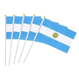 Paquete de 25 banderas pequeñas de mano con bandera argentina, bandera argentina, bandera redonda de país, suministros de decoración de fiesta para desfiles, Copa del Mundo, eventos de festivales, festival internacional