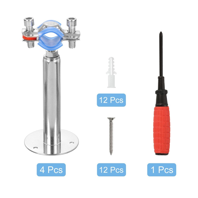 sourcing map 2Pcs Pipe Support, Stainless Steel Wall Mount Ceiling