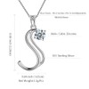 Aurora Tears Letter S Necklaces 925 Sterling Silver Cubic Zirconia