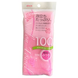 Aisen BHN01 Nylon Towel, 39.4 inches (100 cm), Regular, Pink