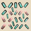 24Pcs Fake Nails Press on Nails Medium Coffin French Tip