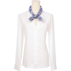 Elerevyo Women's Geometric Printed Cotton Linen Scarves, Retro Lace Trim Square Headscarf Neckerchief 60x60cm/23.6x23.6 Geometric-1-Navy Blue