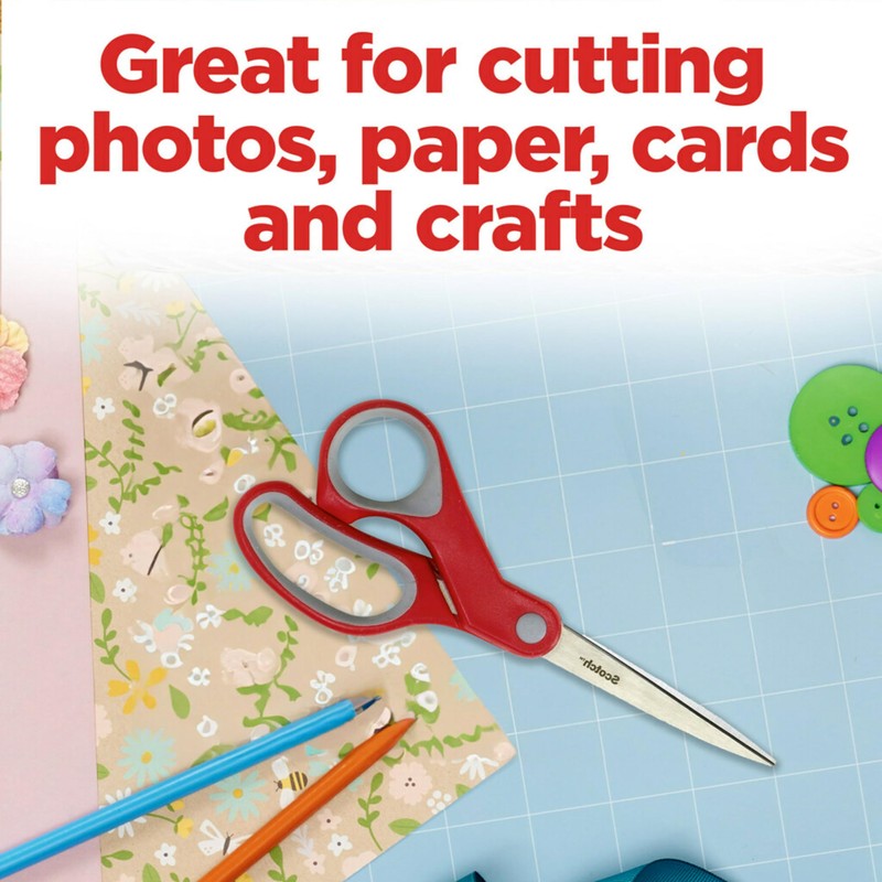 Scotch Multi-Purpose Scissors, Right or Left Hand, Stainless Steel Blades,