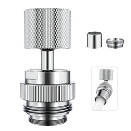 360° Swivel Garden Hose Adapter, Faucet to Hose Adapter with Aerator, Male to Female Sink Adapter for Bathroom, Kitchen, Garden - Multi Thread (Chrome)