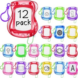 LUKAKU Mini Magnetic Drawing Board for Kids Sketch Drawing Tablet and Writing Pad,Erasable Doodle Board,Birthday Party Favor and Goodie Bag Filler (12 Pcs Multicolor)