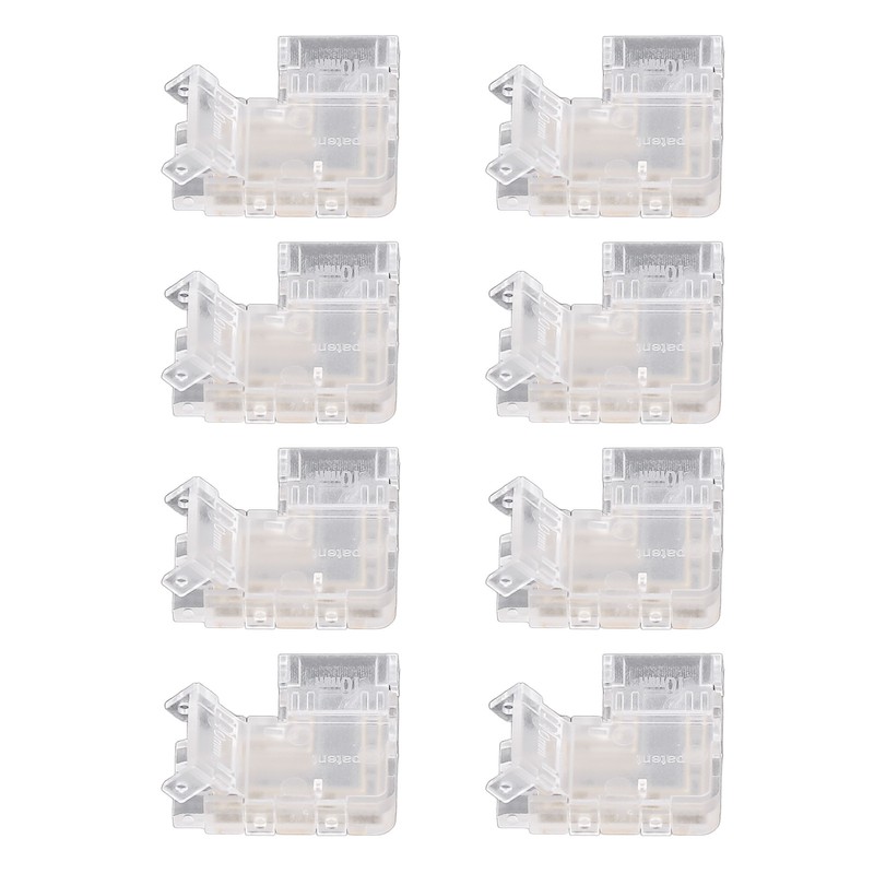 8PCS L Shaped LED Light Strip Connectors 4 Pin 10mm