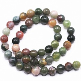 jodaying Gorgeous Natural Indian Agate Gemstone Loose Beads Smooth Round 8mm Approxi 15 inch for Jewelry Making DIY Findings