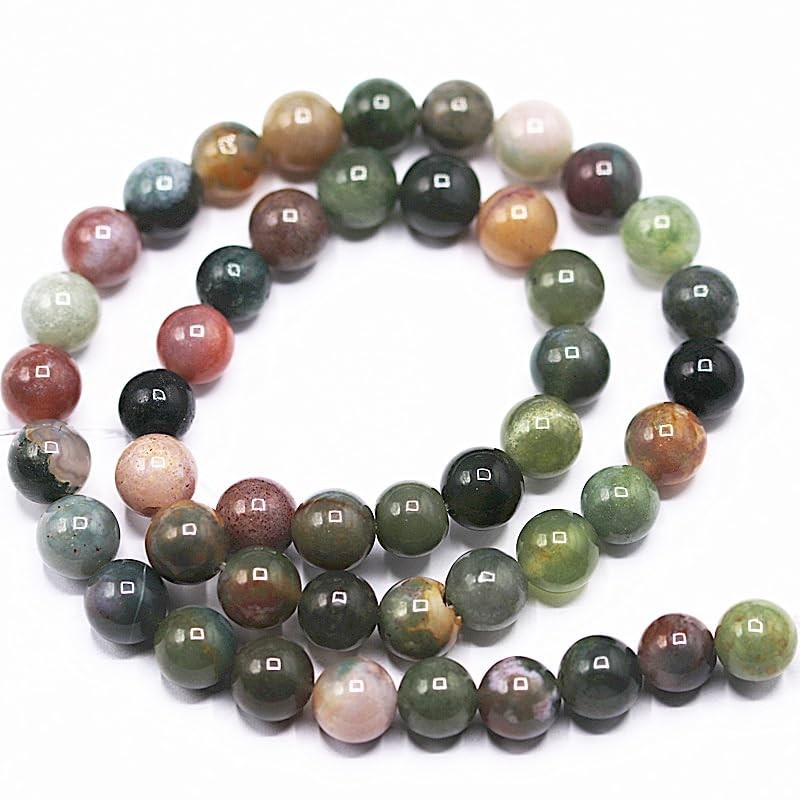 jodaying Gorgeous Natural Indian Agate Gemstone Loose Beads Smooth Round