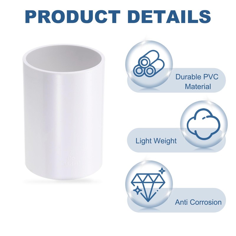 PATIKIL 4" OD Straight Inline Duct Connector, PVC Plastic Dryer
