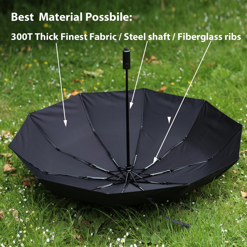 TECPEX Folding Umbrella Portable Windproof Automatic Compact Umbrella Strong Frame