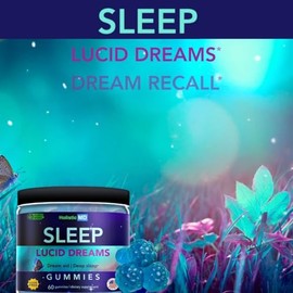 Lucid Dreams Deep Sleep - Hierba de artemisa 5 htp Mucuna Pruriens Suplementos de colina - Gomitas sin azúcar veganas 60 unidades