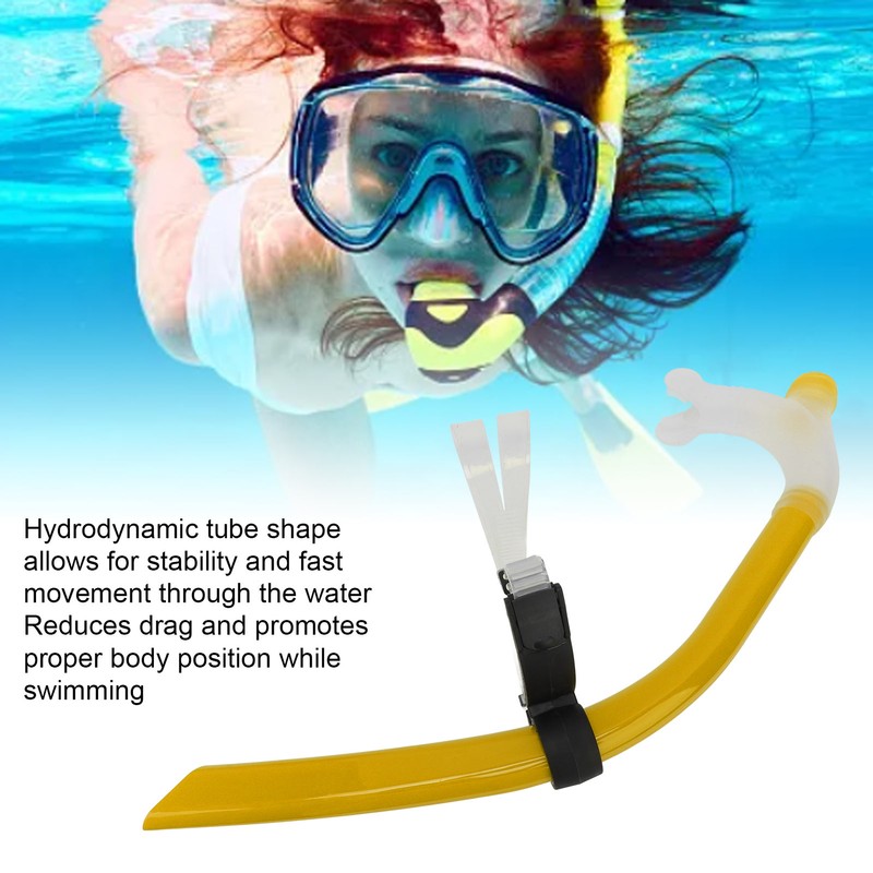 Swimming Snorkel Reduced Drag Silicone Swimming Breathing Tube with Adjustable