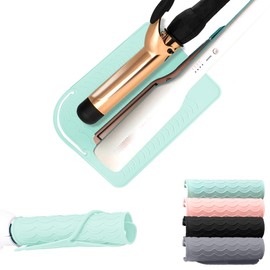 Flat Iron Heat Resistant Silicone Mat for Curling Iron, Hair Straightener Heat Pad, Curling Iron Sleeve, Travel Case Heat Resistant and Other Hair Styling Tools, for Counter, 9 x 6.5 in, Green