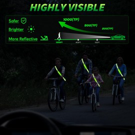 Coorattyes Reflective Belt Sash,LED Reflective Belt,Reflective Sash for Walking at Night,Adjustable Night Walking Safety Gear for Running Jogging Cycling Walking