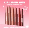 LANGMANNI 12 Colors Sculpting Matte Velvet Lip Liner Set,Smooth Creamy