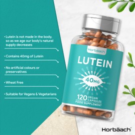 Lutein Supplement | 40mg Eye Complex | 120 Vegan Capsules | Wheat Free, Vegan, and Vegetarian | by Horbaach