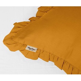 Vargottam Ruffled Pillow Sham King 36x20 Cotton Frill Pillow Cases Shabby Chic Farmhouse Decor Pillowcase