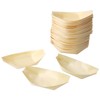 Caoruiy 50Pcs Wooden Boat Set: Biodegradable Disposable Bowls with Natural