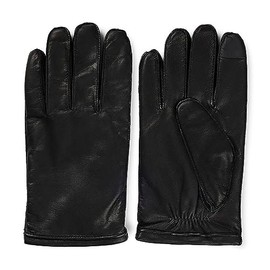 BOSS Mens Leather Lined Gloves Kranton-ME Black, Black 1