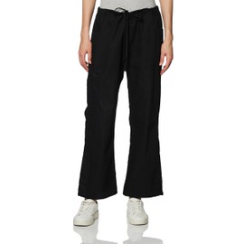 Dickies Women's Signature Mid Rise Drawstring Scrubs Cargo Pant, Black, Small Petite
