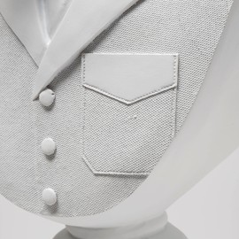 HomeRoots White Resin Suited Deer Bust Decor Piece