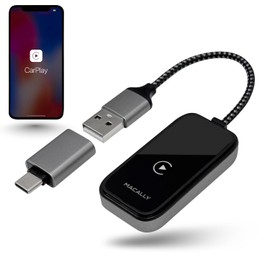 Wireless CarPlay Adapter for iPhone - Go Cordless in Seconds - USB Apple Car Play Wireless Adapter for iPhone 6 or Newer, 2017 Cars or Newer with USB C + A, Seamless, Crisp Sound, Bluetooth/WiFi