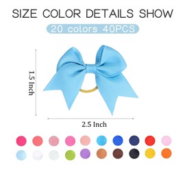 Clipband Puppy Dogs Hair Barrettes Bows with Rubber Bands,Hair Accessories Bow Pet Grooming Cute Pet Small Hair Bowkno (Style C-40pcs)