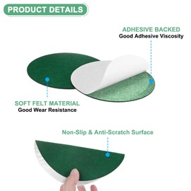 M METERXITY 30-Pack Lamp Base Felt, 6 Inch Dia. 2mm Thick Self Adhesive Round Fabric Felt Pads for Lamp/Furniture/DIY, Non-Slip Fiber Backed Patch Circles with Adhesive Backing [Green]