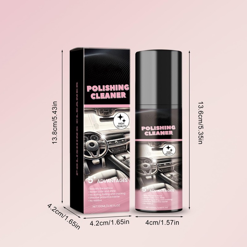 KEBEGE Polishing Cleaner,Car Interior Cleaner, Interior Detail Spray, Cleaning、Decontamination, Interior