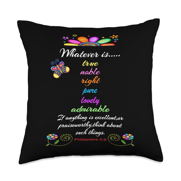 Christian Bible Verse Folk Art Style Nostalgic Hippie Bojo Throw
