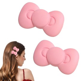 2Pcs Pink Bow Hair Clips Pink Bows for Girls, Bow Hair Barrettes for Women, Fashion Hairpin Alligator Clips, Hair Clips for Girls and Women Clips and Barrettes