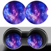 Stunning Galaxy Car Coasters for Cup Holders Car Cup Holder Coasters 2 Pack for Car, Anti Slip Ceramic Car Cup Mat with Finger Notch Cute Car Interior Accessories for Women Men