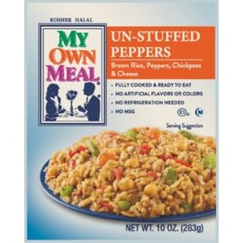 My Own Meals Shelf Stable kosher, Halal, Meal Unstuffed Peppers, Seasoned Brown Rice & Cheese