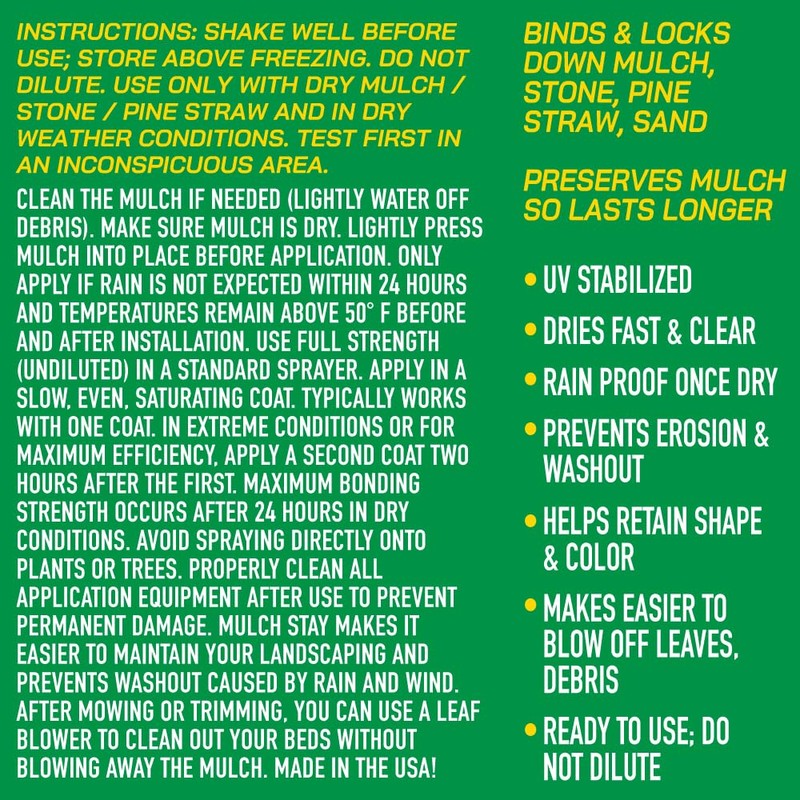 MULCH STAY Mulch Glue, Stone Glue & Preservative for Landscaping.