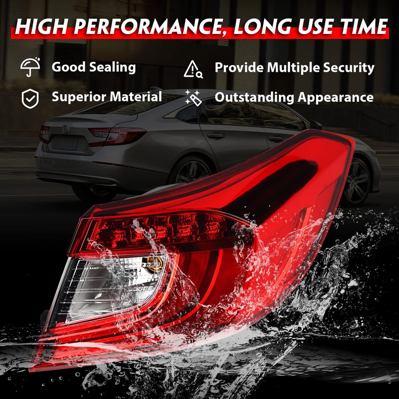 Huray Tail Light for Honda Accord 2018-2021 Outer Taillight Assembly