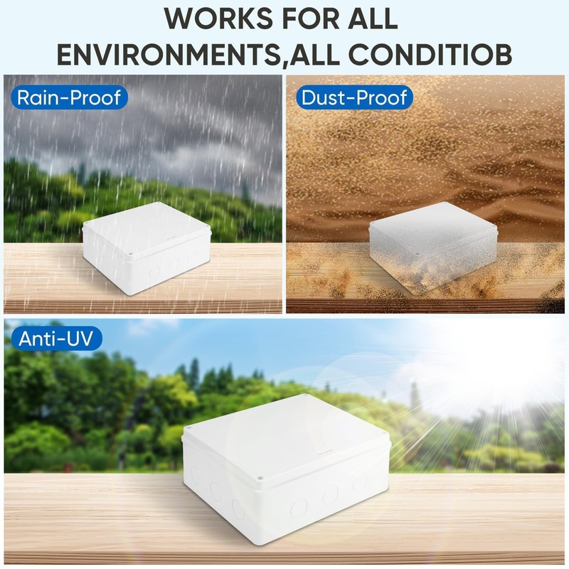 TICONN Electrical Junction Box, IP65 Splash-Proof ABS Plastic Project Box